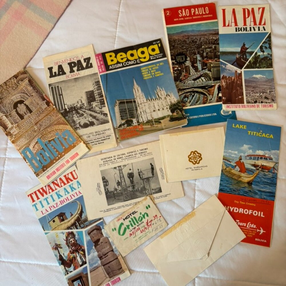 Lot of 11 pc South American ephemera brochure travel crafting collage